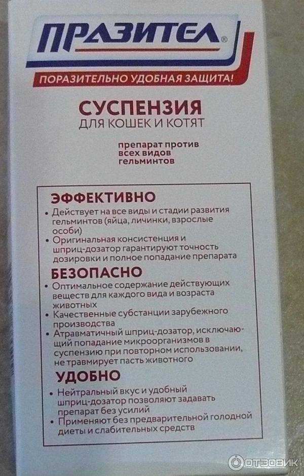 Празител таблетки для кошек - инструкция по применению