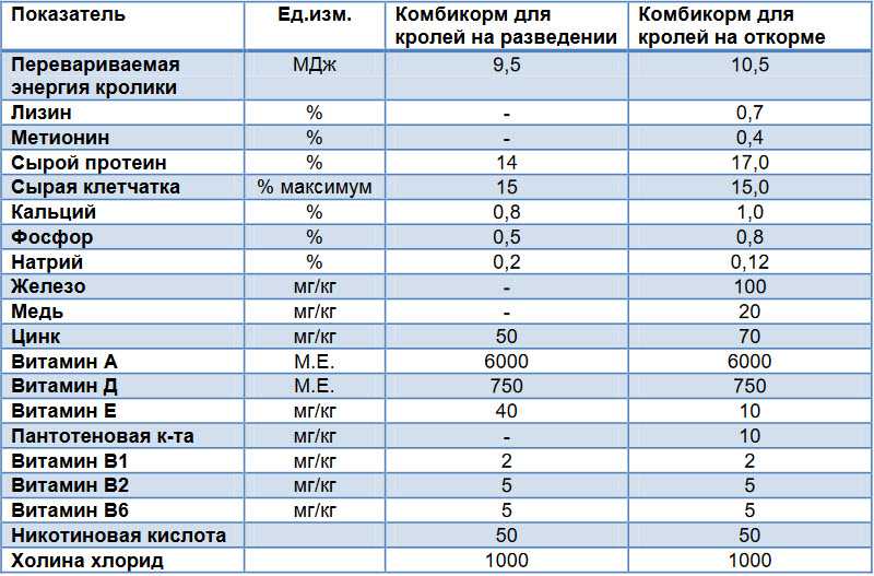 Кролики, рекомендации по кормлению кроликов, состав рациона